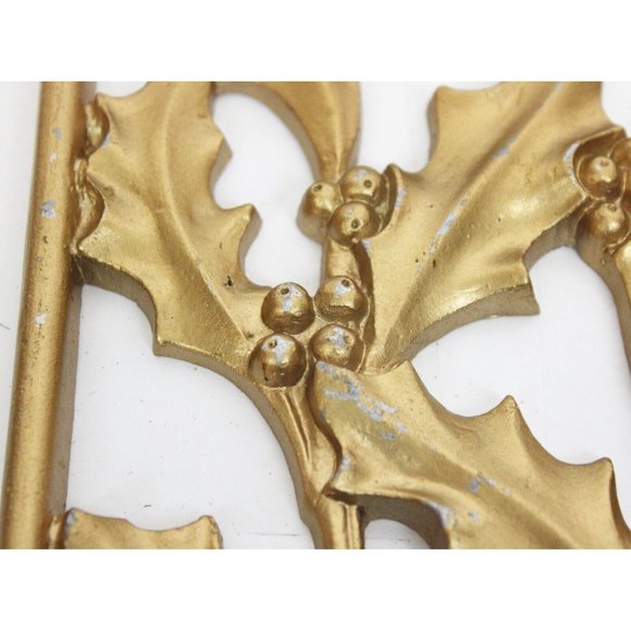 Vtg Midwest 4 Seasons Metal Set Wall Decor Plaque Metal Dogwood Rose Holly Flowe - Picture 12 of 15